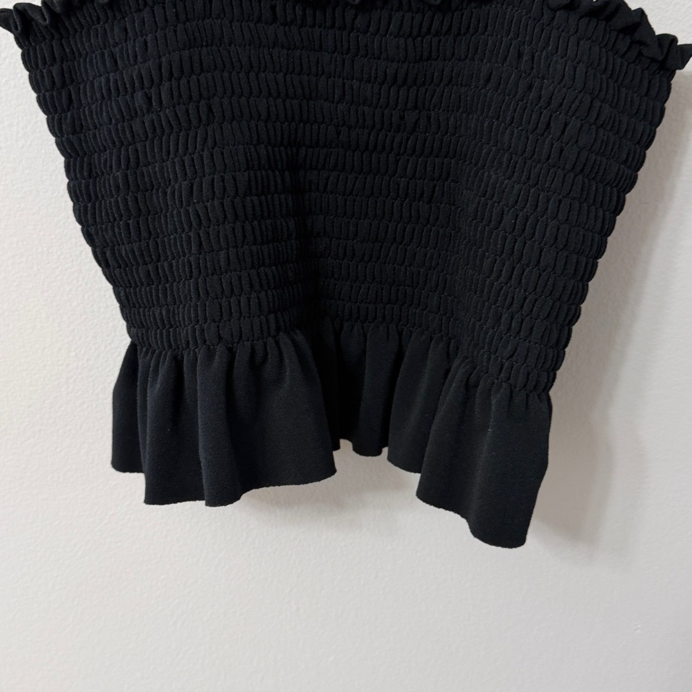 Zara Smocked Ruffled Crop Top - Picture 6 of 10